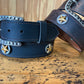 Phoebe Leather Belt with Star Conchos in Black - Bourbon Cowgirl Exclusive