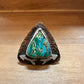 Turquoise stone ring with arrow accents.
