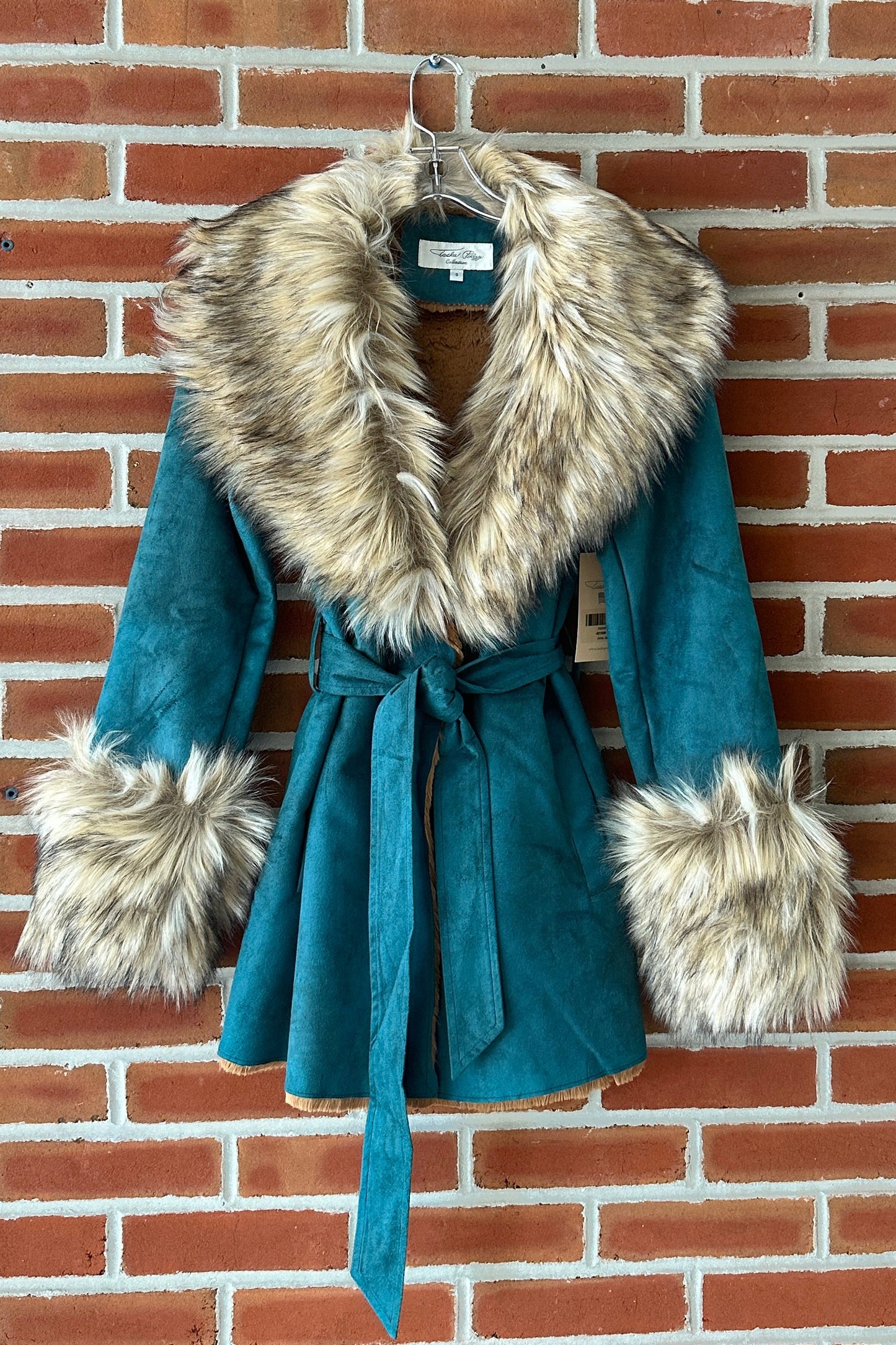 Arna Jacket Coat in Teal by Tasha Polizzi