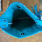 Hand Made Cowhide and Turquoise Leather Purse at Bourbon Cowgirl