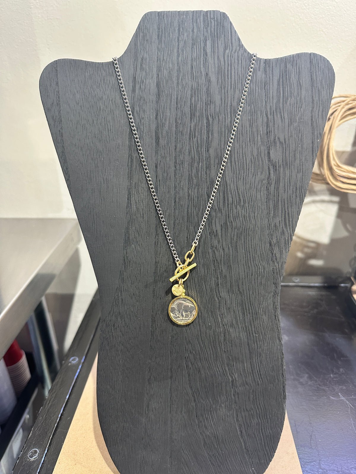 Authentic Buffalo Nickel Coin Necklace in Silver