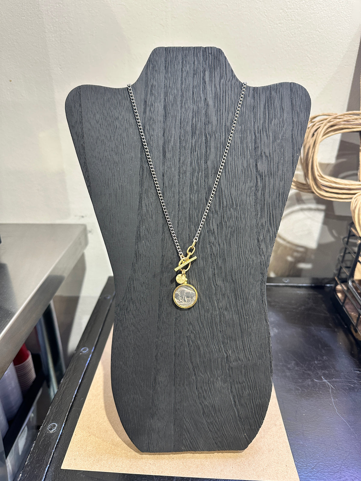 Authentic Buffalo Nickel Coin Necklace in Silver