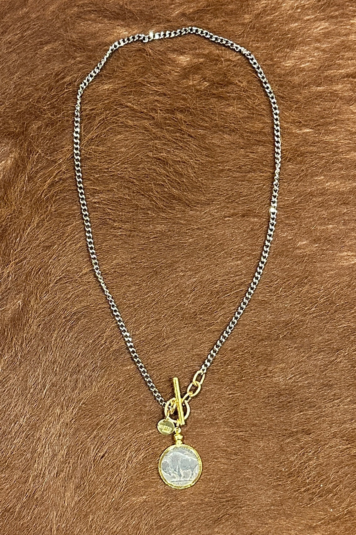 Authentic Buffalo Nickel Coin Necklace in Silver