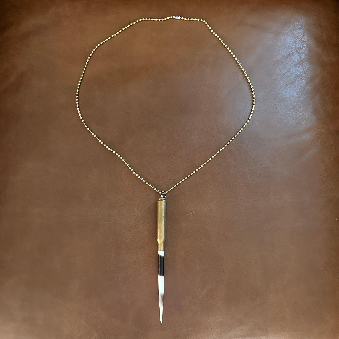 Yellowstone Beth Dutton Porcupine Quill in Brass Necklace
