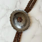 Western Braided Sterling Silver Bolo Tie in Brown