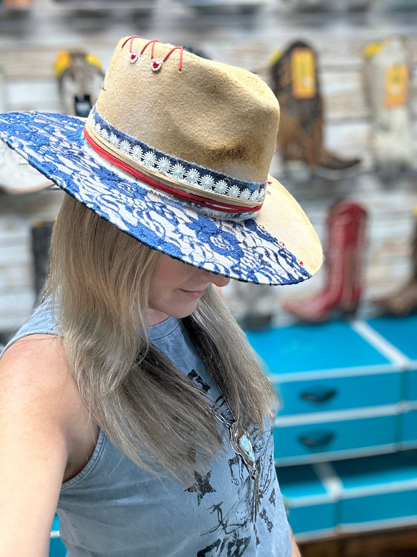 Wild Child Cowgirl Hat Custom Burned - Tan| Bourbon Cowgirl