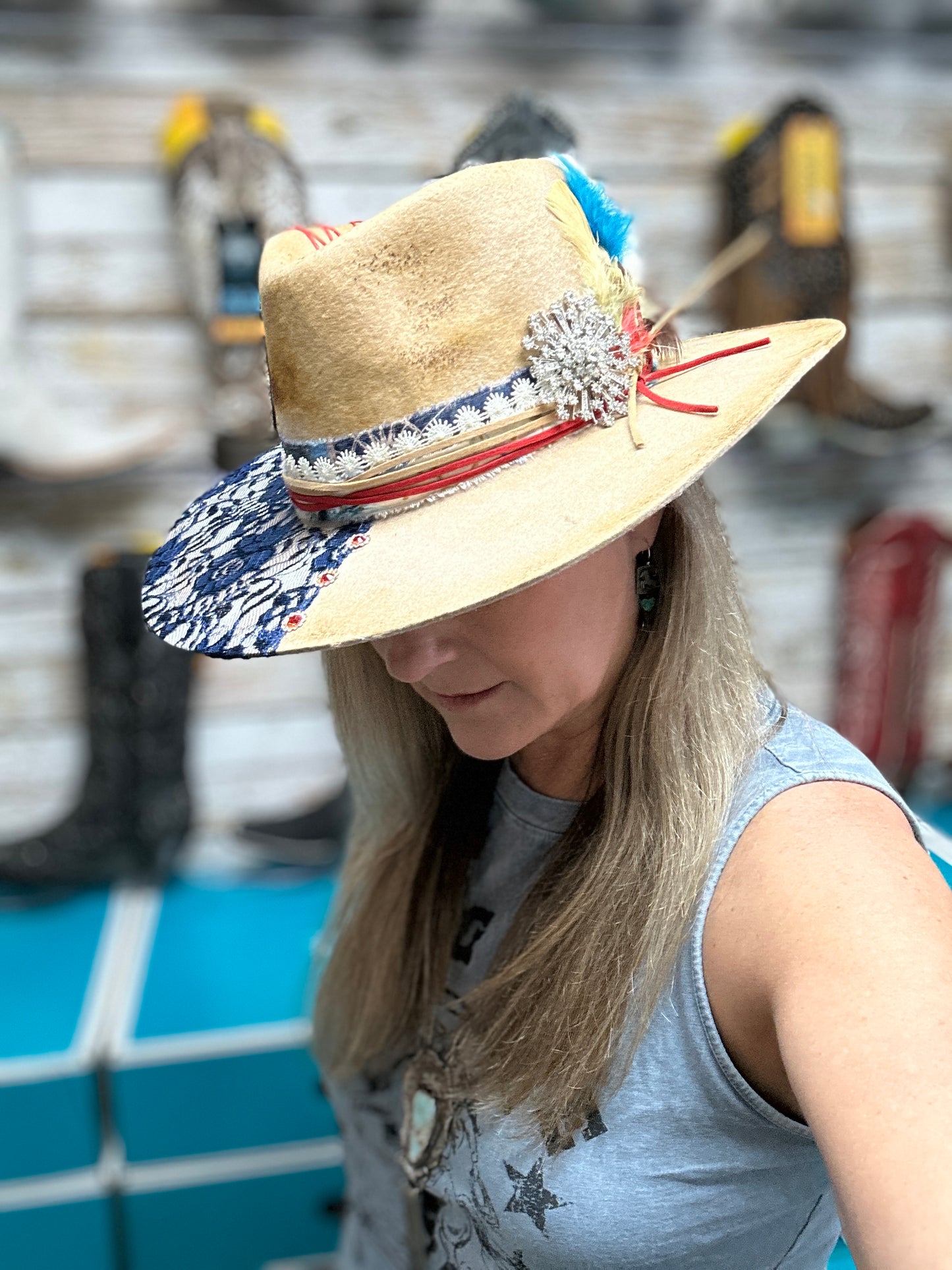 Wild Child Cowgirl Hat Custom Burned - Tan| Bourbon Cowgirl