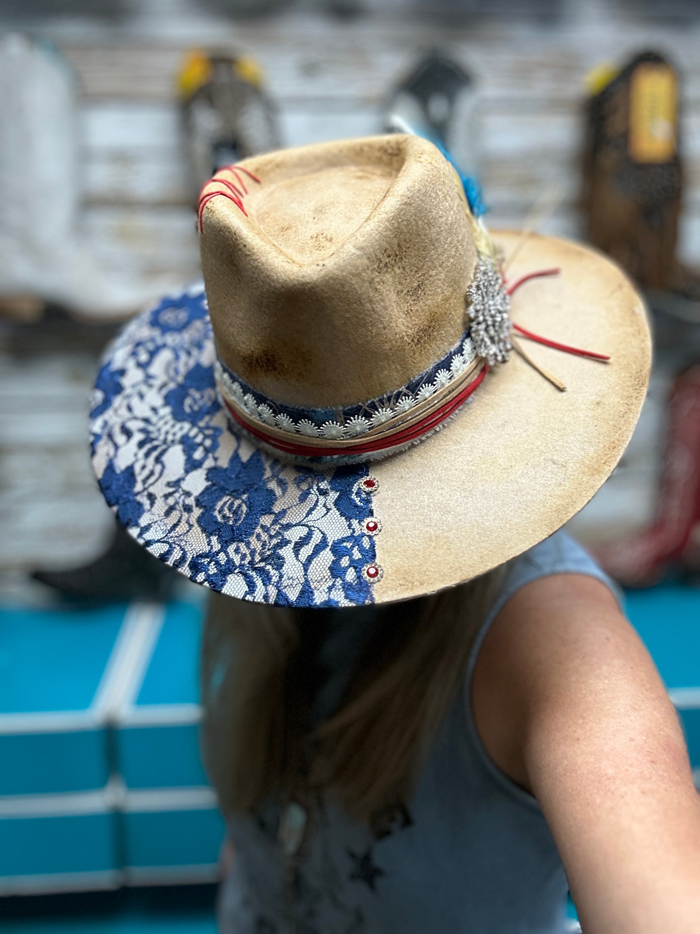 Wild Child Cowgirl Hat Custom Burned - Tan| Bourbon Cowgirl