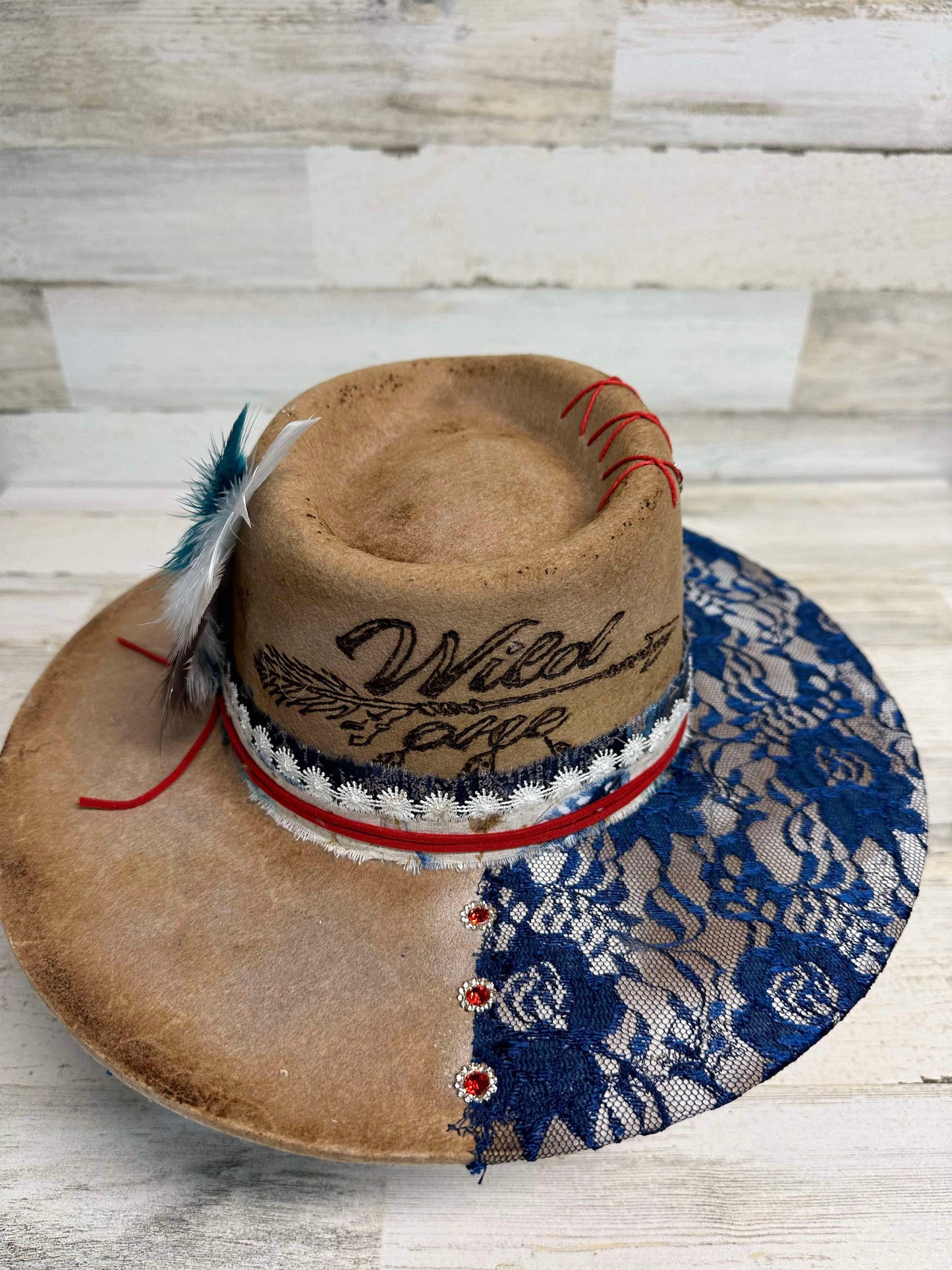 Wild Child Cowgirl Hat Custom Burned - Tan| Bourbon Cowgirl