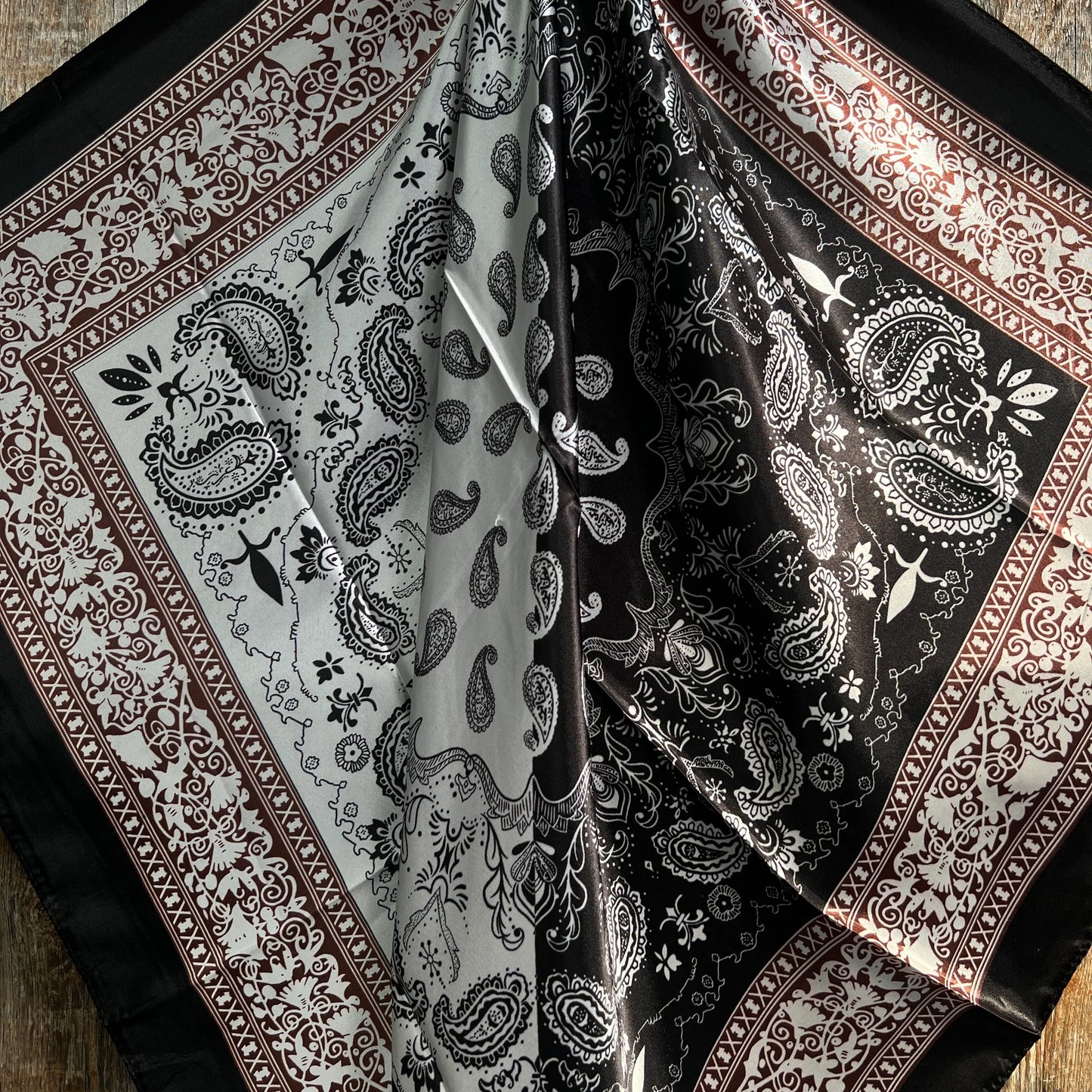 Two Tone Black Paisley Wild Rag | Rodeo Wildrags at Bourbon Cowgirl