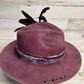 Smoke Rings Fedora Hat Custom Burned - Magenta| Bourbon Cowgirl