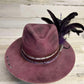 Smoke Rings Fedora Hat Custom Burned - Magenta| Bourbon Cowgirl