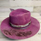 Beauty in the Struggle Cowboy Hat Custom Burned - Magenta| Bourbon Cowgirl