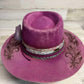 Beauty in the Struggle Cowboy Hat Custom Burned - Magenta| Bourbon Cowgirl