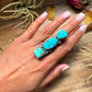 3-Stone Sonoran Turquoise Sterling Silver Ring – Adjustable