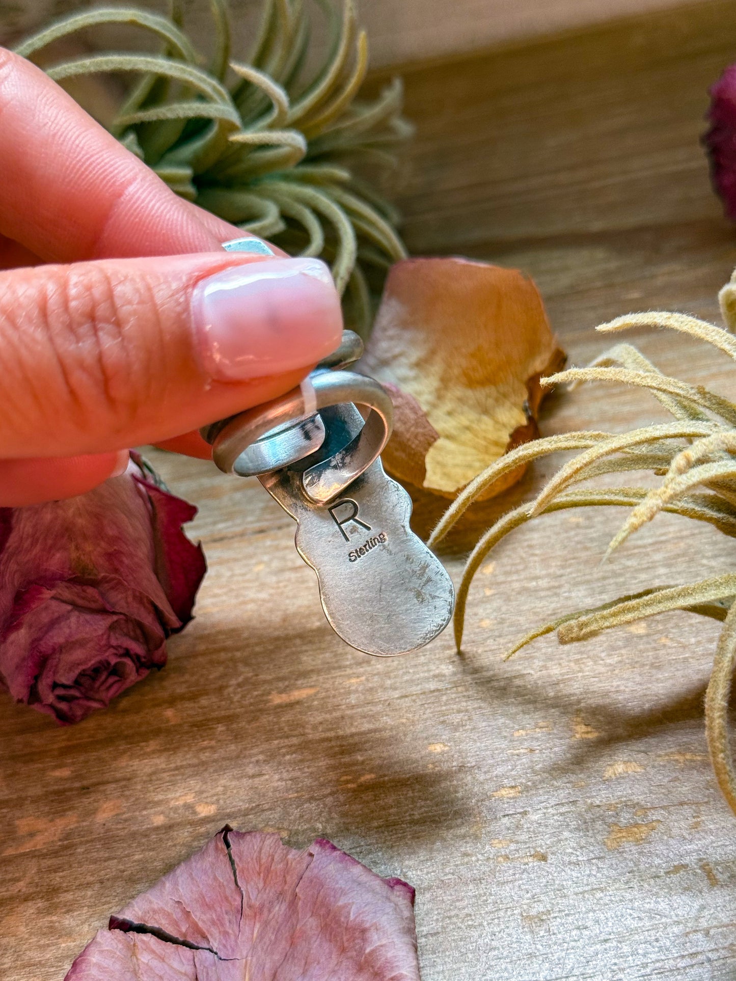 3-Stone Sonoran Turquoise Sterling Silver Ring – Adjustable