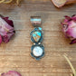 Golden Hills Turquoise & White Buffalo Sterling Silver Pendant