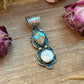Golden Hills Turquoise & White Buffalo Sterling Silver Pendant