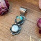 Golden Hills Turquoise & White Buffalo Sterling Silver Pendant