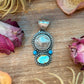 Golden Hills & Kingman Turquoise Pendant with Buffalo Coin