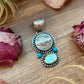 Golden Hills & Kingman Turquoise Pendant with Buffalo Coin