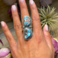 2-Stone Golden Hills Turquoise Sterling Silver Ring – Adjustable