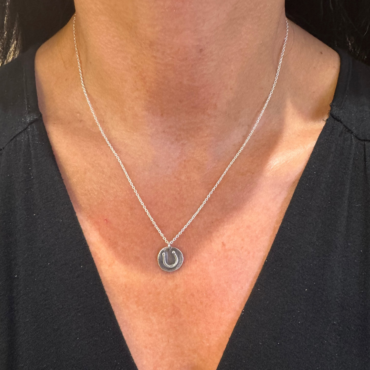 Horseshoe Cutie Sterling Silver Coin Necklace – Petite Lucky Charm