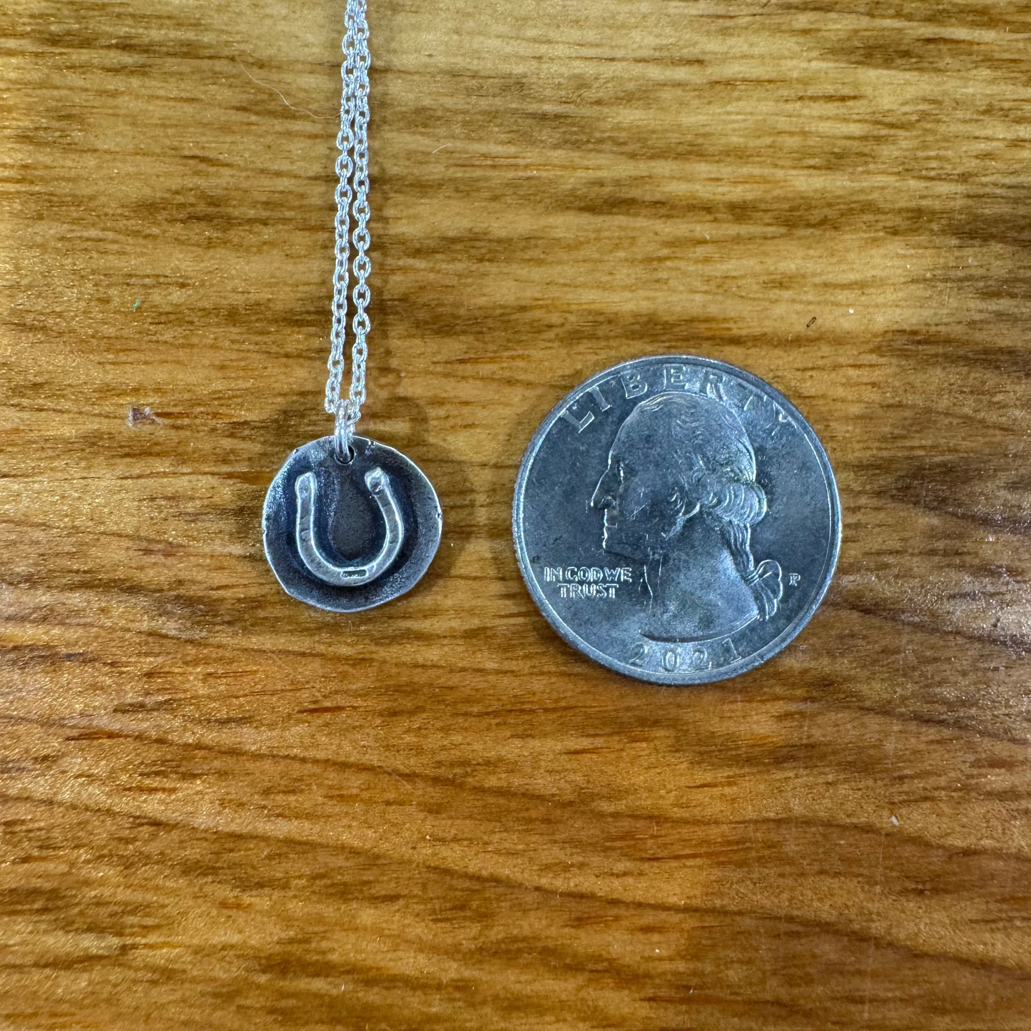 Horseshoe Cutie Sterling Silver Coin Necklace – Petite Lucky Charm