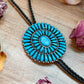 Kingman Turquoise Sterling Silver Bolo Tie – Navajo Handmade by Jesse Williams