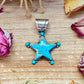 Sterling Silver Star-Shaped Kingman Turquoise Pendant