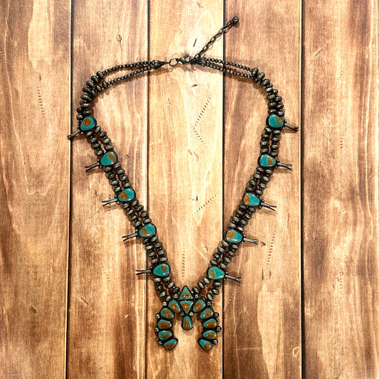 Turquoise Squash Blossom Necklace for Western Style