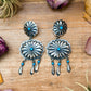 Sterling Silver Kingman Turquoise Dangle Earrings – Native Made by Cordelo Chee