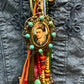 Frida Kahlo Mink Tale Multi Bright Clutch Necklace - Amy Kaplan