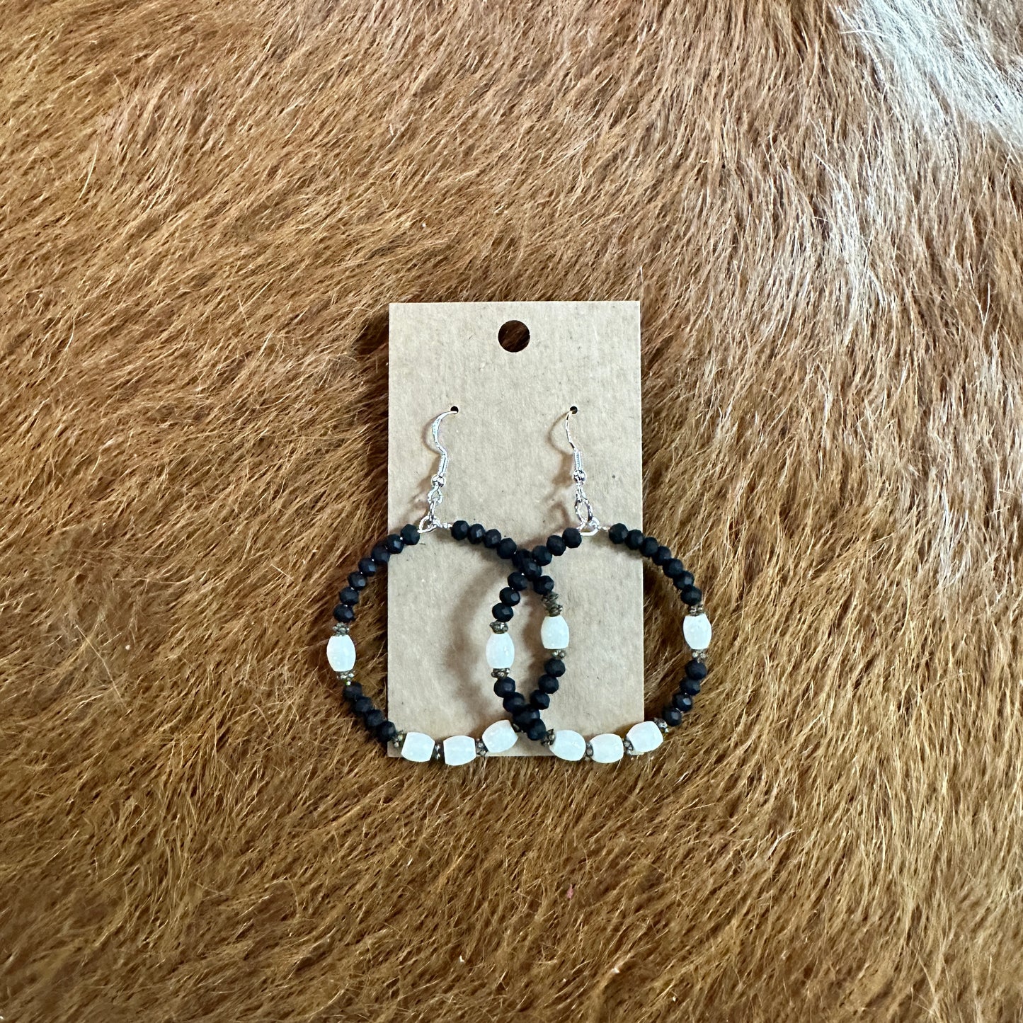 Black and White Hoop Earrings by Amy Kaplan