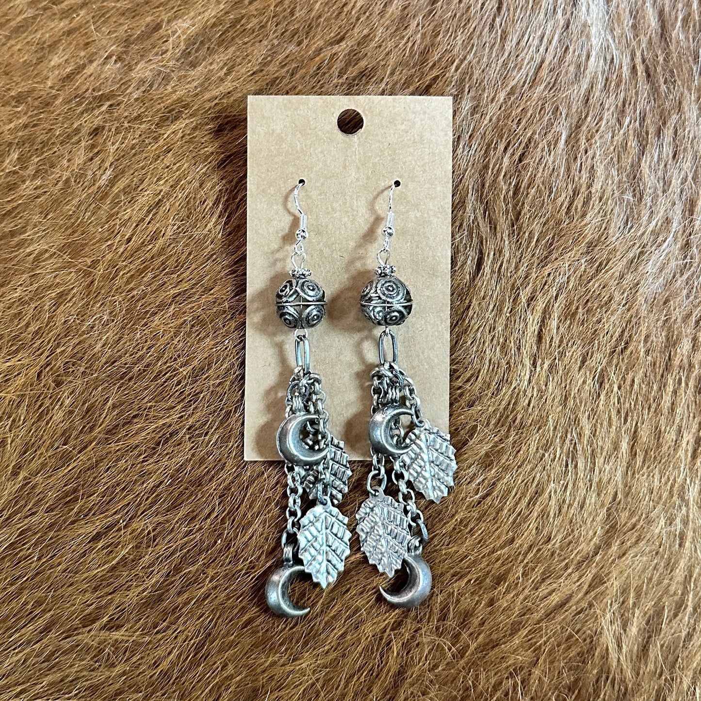 Ornate Silver Chain and Icons Dangle Earrings - Amy Kaplan