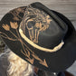 Custom Burned Cowboy Hat- Black - Bourbon Cowgirl
