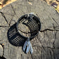 Memory Choker With Feathers Black Necklace - Amy Kaplan for Bourbon Cowgirl