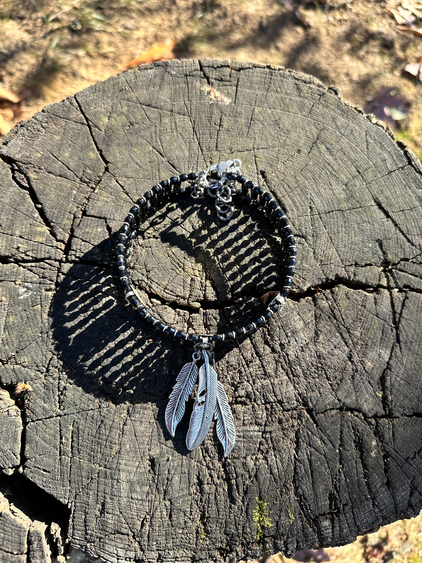 Memory Choker With Feathers Black Necklace - Amy Kaplan for Bourbon Cowgirl