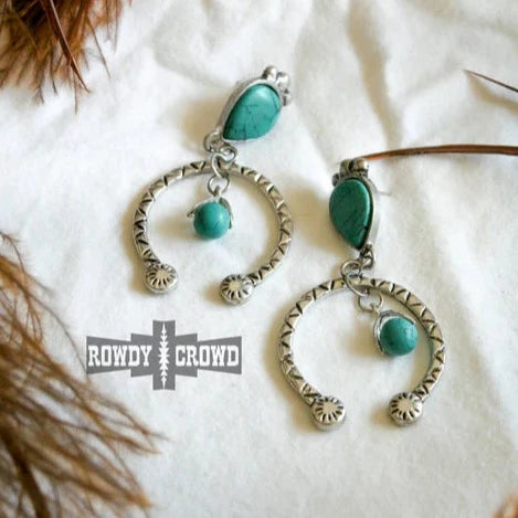 Moonshine Turquoise Silver Earrings - Cowgirl Jewelry