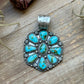 Sterling Silver Sonoran Mountain Turquoise Cluster Pendant – Fits Up to 15mm Beads – Artist Shay Pfeiffer