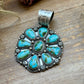 Sterling Silver Sonoran Mountain Turquoise Cluster Pendant – Fits Up to 15mm Beads – Artist Shay Pfeiffer