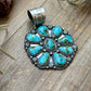 Sterling Silver Sonoran Mountain Turquoise Cluster Pendant – Fits Up to 15mm Beads – Artist Shay Pfeiffer