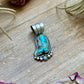 Sterling Silver Kingman Turquoise Cowboy Boot Pendant – Handmade by Artist Shay Pfeiffer