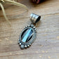 Sterling Silver Black Micarta & Lab Opal Inlay Pendant – Handmade by Artist Shay Pfeiffer