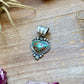 Sterling Silver Pilot Mountain Turquoise Heart Pendant – Handmade by Artist Shay Pfeiffer