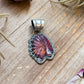 Sterling Silver Sunset Purple Spiny Oyster Chief Head Pendant – Handmade by Artist Shay Pfeiffer