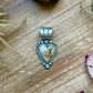 Sterling Silver Ribbon Royston Turquoise Heart Pendant – Fits Up to 10mm Beads – Artist Shay Pfeiffer