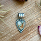 Sterling Silver Ribbon Royston Turquoise Heart Pendant – Fits Up to 10mm Beads – Artist Shay Pfeiffer