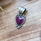 Sterling Silver Purple Spiny Oyster Heart Pendant – Handmade by Artist Shay Pfeiffer