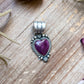 Sterling Silver Purple Spiny Oyster Heart Pendant – Handmade by Artist Shay Pfeiffer